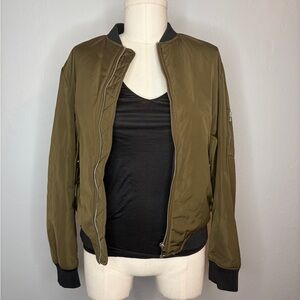 Zara Olive  Bomber Jacket